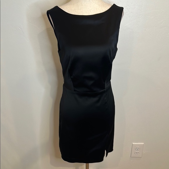 HOUSE OF HARLOW BLACK SATIN MINI DRESS WITH LOW BACK SIZE 2 - Picture 2 of 8